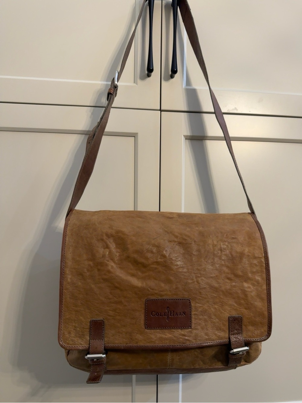 Vintage  Cole Haan Brown Leather Messenger Bag